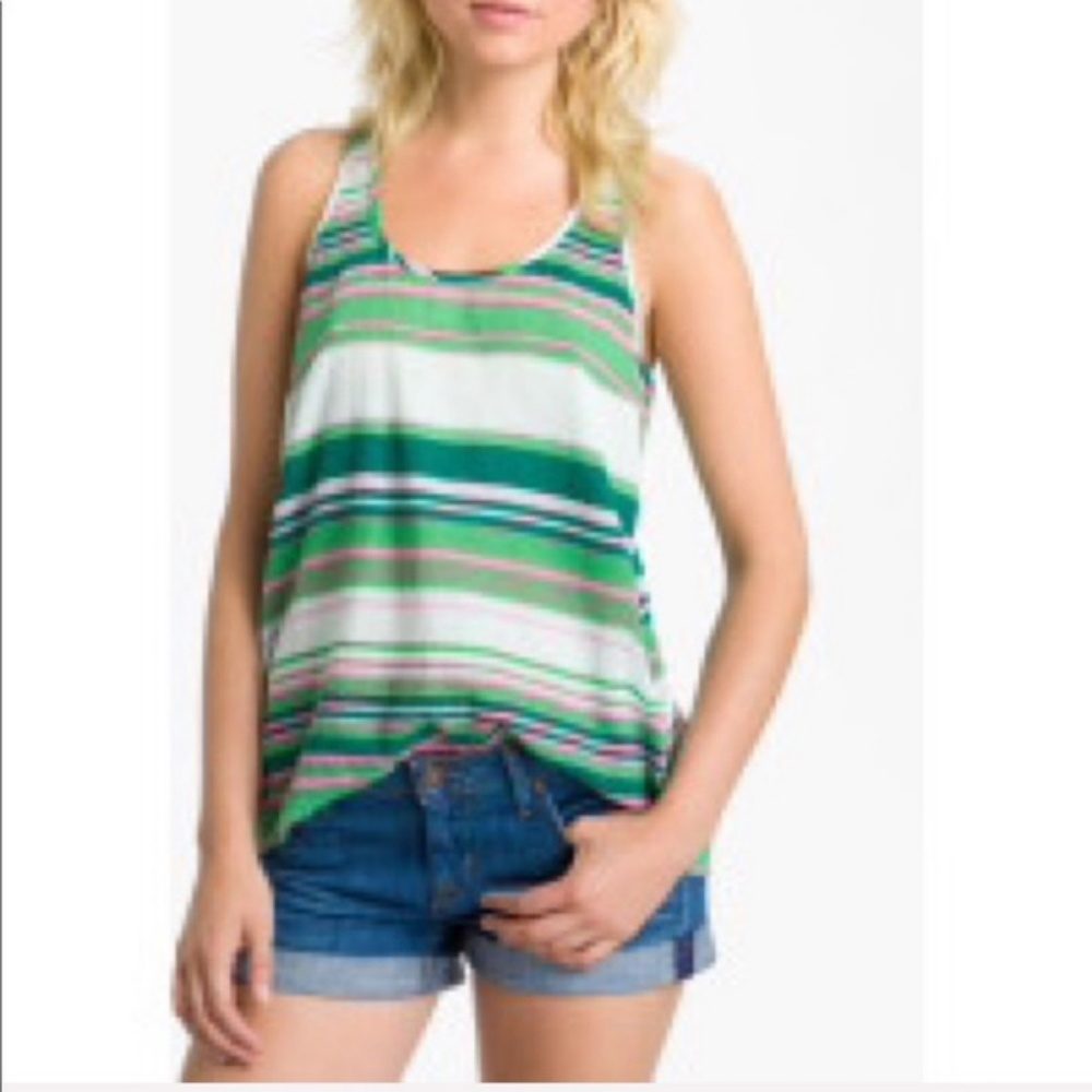 Splendid Coastal Striped Tank Racerback Size M